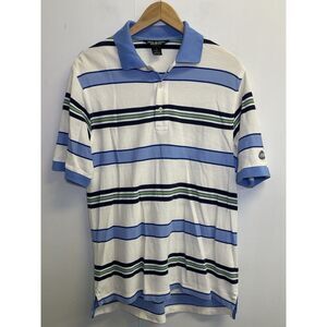 Brooks‎ Brothers Country Club Polo Shirt Men's XL Blue Stripe Performance Knit